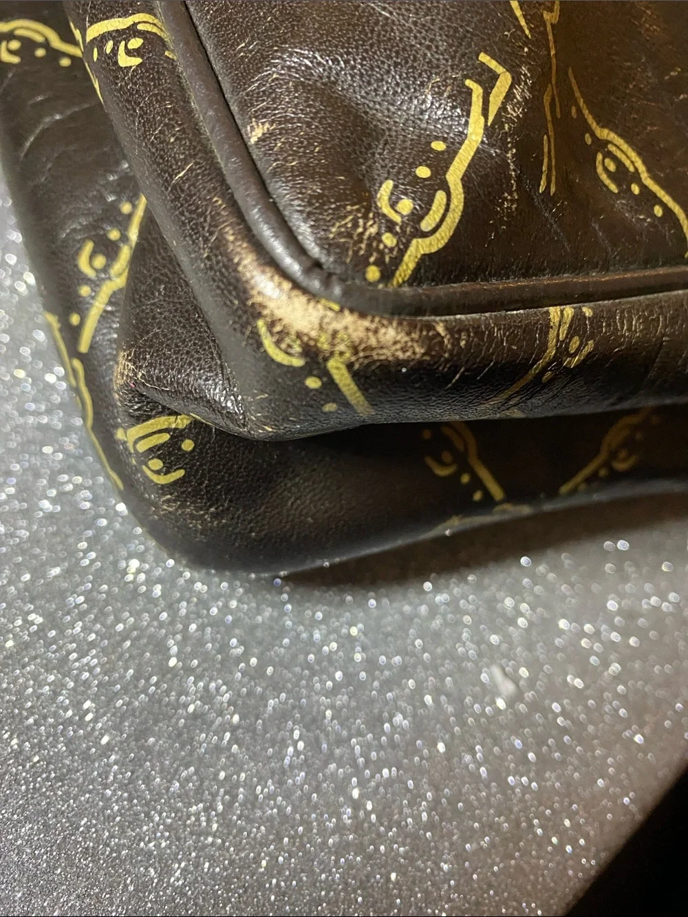 Longchamp Vintage Brown Leather Horse Motif Purse
